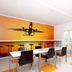 Airport Motel & Apartment in Gardermoen dining area with airplane mural and tables