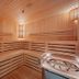 Crowne Plaza Vilnius sauna interior with wood benches and heater in Vilnius