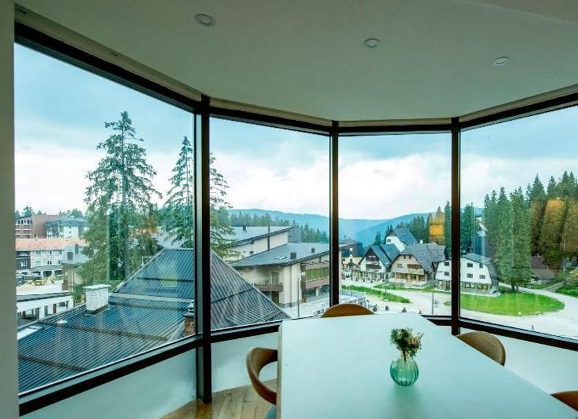 Hotel Blanca Resort & Spa in Šišava with panoramic mountain and village views from a corner window