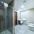 Hotel Del Sole in Pompei bathroom with glass shower, sink, bidet and towel rack