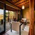 Ooedo Onsen Monogatari Wanwan Resort Yataya Shotoen in Kaga, covered balcony with water view