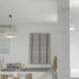 Mykonos Essence Adults Only in Mykonos, white minimalist lounge with bench seating and exposed beam ceiling