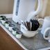 The Glendeveor Newquay tea and coffee tray with kettle, mugs, spoons and sugar packets