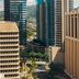 Bishop Suites at The Executive Centre, Honolulu city view with high-rise towers and mountains