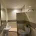 The Krabi Forest Homestay, Ao Nang: compact bathroom with sink, toilet, shower, and towel rack