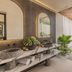 Soulshine Bali, Ubud: spa-style bathroom with double stone sinks, plants, and glass shower overlooking greenery