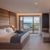 Nana Golden Beach Hersonissos room with balcony sea view, bed, sofa and TV