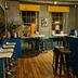 OYO The Leven, Felixstowe: hotel bar area with high tables, stools, and blue counters