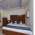 Vishal Hotel Near New Delhi Railway Station guest room with double bed and purple-lit ceiling in New Delhi
