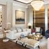 Jumeirah Dar Al Masyaf Dubai elegant suite with sofas, coffee tables, chandelier and city view