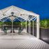 The Prestige Hotel Penang in George Town: stylish outdoor gazebo lounge with white canopy and seating at dusk.