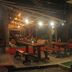 Lazy Dog Bed & Breakfast in Boracay, open-air restaurant with wooden tables and benches