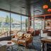 High Country Motor Lodge in Flagstaff lounge with floor-to-ceiling windows and orange pendant lights