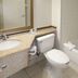 Bathroom at Comfort Inn Southwest Fwy at Westpark in Houston with sink, toilet and shower-tub combo