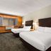 Best Western Northwoods Lodge in Siren: guest room with two beds, desk, and wood-paneled wall