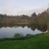 Hagi 1 Guesthouse in Husavik with a calm lake, grassy shore, and small rowboat