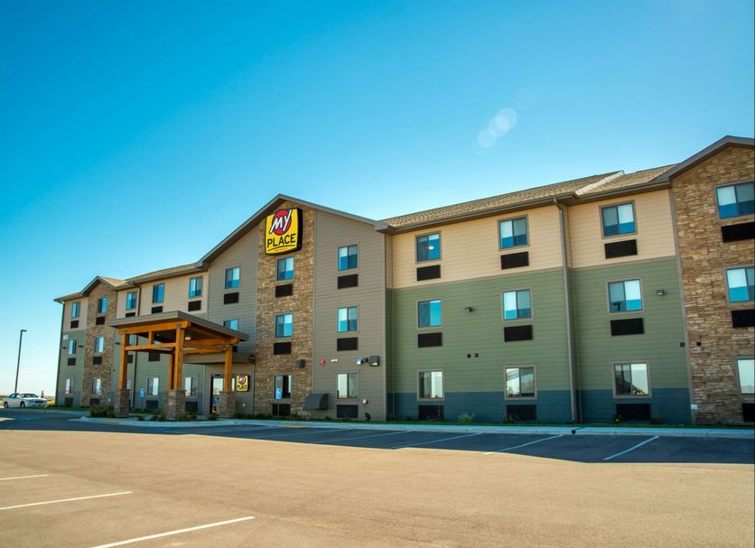 My Place Hotel - Rapid City, SD exterior with entrance and parking lot in Rapid City
