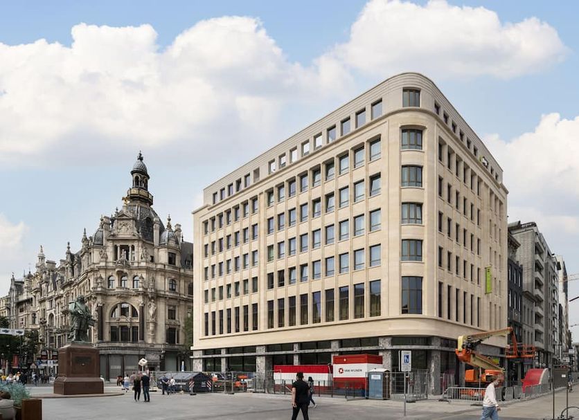 B&b Hotel Antwerpen Centrum in Antwerp exterior with historic buildings nearby and city street view