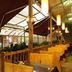 Covered outdoor dining area at Anyi 158 Hotel Renming Park in Chengdu with hanging lights and tables