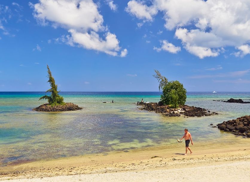 Bel Azur Beach Residence With Lov in Trou Aux Biches: tropical beach, turquoise sea and sandy shore
