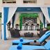 Mövenpick Hotel Jumeirah Beach in Dubai with blue loungers and a curtained cabana by the poolside