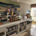 Hotel La Costera in A Lanzada breakfast buffet with pastries, toaster, coffee and stacked plates