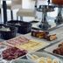 Hotel La Playa Blanca in Santo Stefano di Camastra breakfast buffet with pastries, sliced meats and cheeses