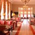 Pousada Viana do Castelo lounge in Viana do Castelo with striped sofas, chandeliers and large windows