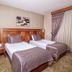 Adana Garden Business Hotel in Adana: twin room with two single beds and patterned curtains