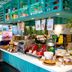 La'gent Hotel Okinawa Chatan buffet counter with pastries, coffee and colorful tropical decor