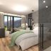 Hotel Kirchenwirt in Kaunertal: modern guest room with balcony mountain view and glass-walled bathroom