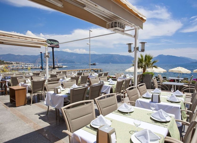 Orsmaris Boutique Hotel in Marmaris with seaside terrace dining and panoramic bay and mountain views