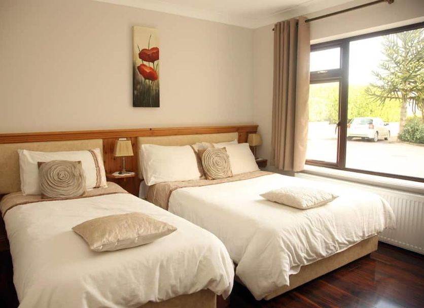 Torine House B&B in Killorglin: twin guest room with two beds and a large window view