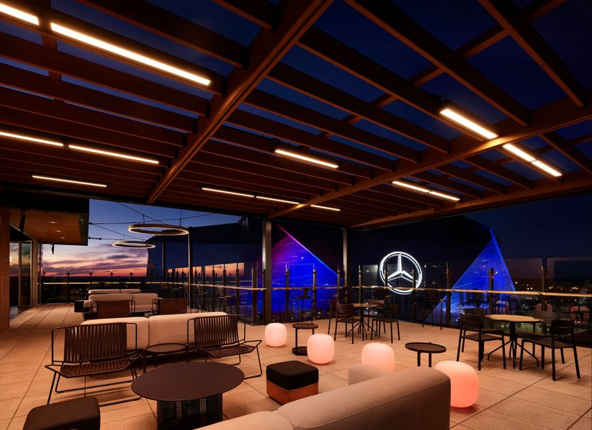 Reverb by Hard Rock Downtown Atlanta rooftop bar with city sunset views in Atlanta