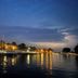 Glenn Meadow Bed and Breakfast in South Haven with twilight harbor lights reflecting on calm water