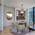The Crescent Hotel, Fort Worth suite with dining area, floor-to-ceiling windows and city view