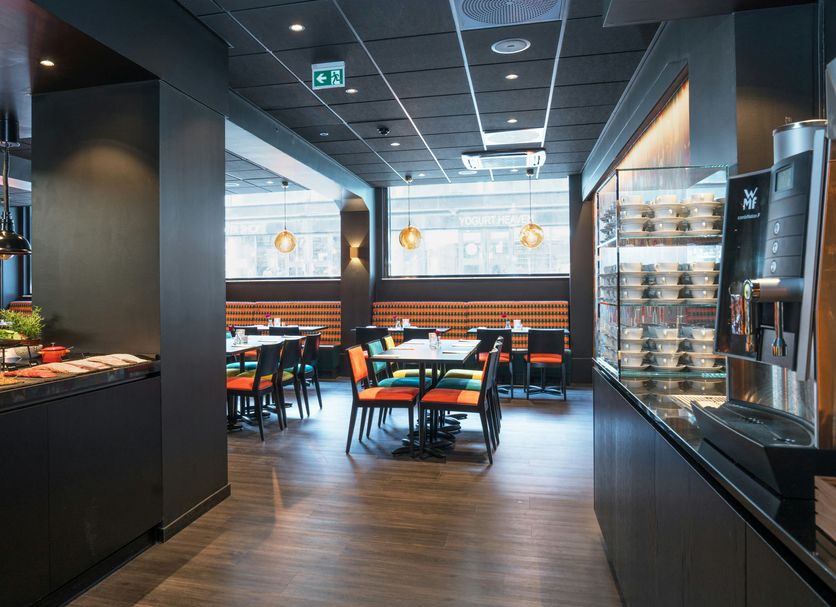 Thon Hotel Europa Oslo breakfast dining area with buffet counter and seating