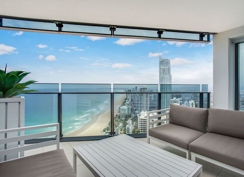 Peppers Soul Surfers Paradise balcony with ocean and city views over the beach