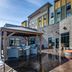 Hilton Garden Inn Topeka patio with gazebo seating and stone courtyard in Topeka