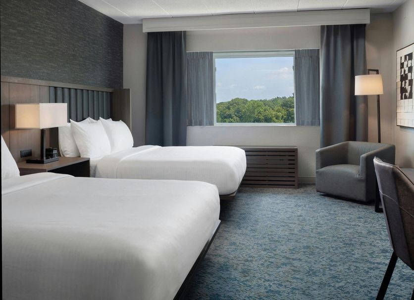 Renaissance Framingham Hotel & Conference Center room with two beds and a window view in Framingham
