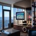 Hard Rock Hotel & Casino Biloxi guest room with ocean view and glass-walled bathroom