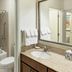 Residence Inn by Marriott South Bend Mishawaka bathroom with tub-shower, vanity, mirror and toilet