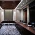 JW Marriott Hotel Hong Kong conference room with U-shaped table setup and recessed ceiling lights