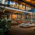 Grand Park Hotel Rovinj by Maistra Collection in Rovinj, outdoor terrace with lounge daybeds and greenery
