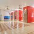 Royal Decameron Salinitas lobby in Acajutla with checkered tile floor and red accent walls