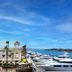 Balboa Bay Resort in Newport Beach with marina yachts and waterfront palm-lined harbor views