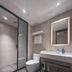 Hanting Hotel Hai'an Renmin West Road bathroom with glass shower, vanity sink and toilet in Nantong