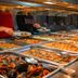 Hotel Snö Condes del Pallars in Rialp buffet with assorted seafood dishes in stainless steel trays