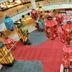 Casavilla Travellers Lodge Pudu in Kuala Lumpur atrium with colorful hanging lanterns and red carpet display