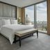 Four Seasons Hotel One Dalton Street, Boston room with floor-to-ceiling city view and dome landmark